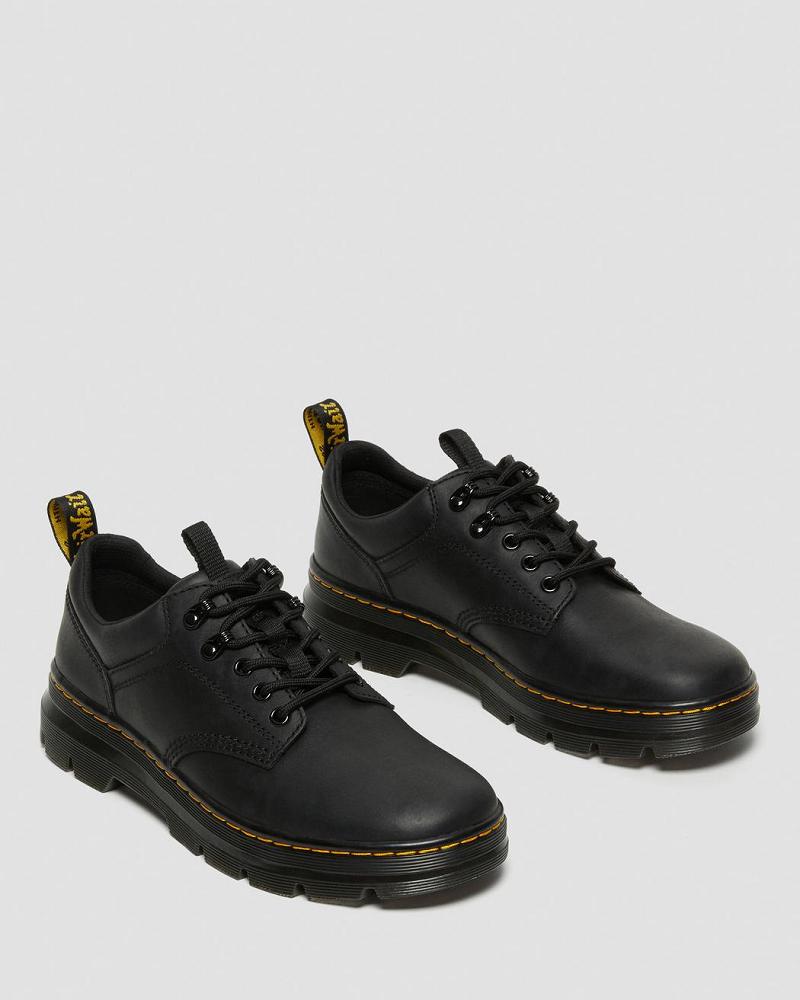 Men's Dr Martens Reeder Wyoming Leather Casual Shoes Black | AU 478EBC